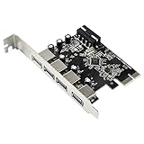 YEY 4ポート PCI-E - USB 3.0 拡張カードインターフェース USB 3.0 4ポート エクスプレスカード デスクトップ Windows XP/7/8/10用 Mini PCI-E USB 3.0ハブコントローラーアダプター