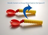 Less Mess Baby Super Spoon & Spork Set with Self Leveling Rotating Handle [並行輸入品]