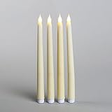 Set of 4 Smooth Ivory Wax 10" LED Flameless Vigil Battery Taper Candles [並行輸入品]