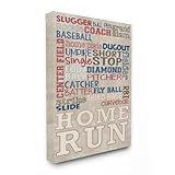 The Kids Room by Stupell "Red White and Blue Baseball Typography Stretched" Canvas Wall Art [並行輸入品]