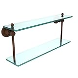 Allied Brass AP-2/22-ABZ 22-Inch by 5-Inch Double Glass Shelf [並行輸入品]