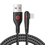 USB C ケーブル - 1 ～ 2m タイプ C 充電ケーブル | USB C 充電ケーブル | 120 ワット タイプ C エルボ編組データ ケーブル | 120W 編組ライトアングル | 90度急速充電コード タイプC 女性 男性用