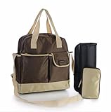 【SEBLES】マザーズバッグ 軽量 大容量 男女兼用 トート ショルダー リュック 斜めがけ ブラウン ワンサイズ