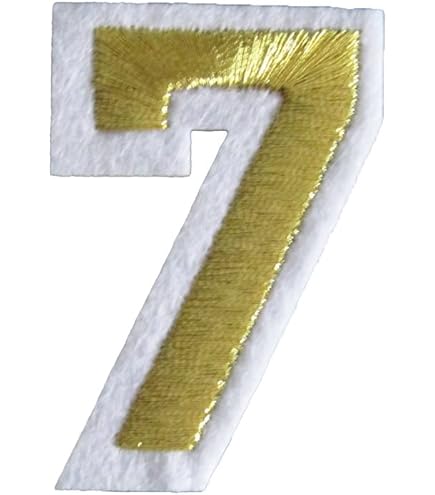 Amazon | アイロンワッペン 数字 黒 刺繍 (7) | ネームラベル