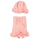 Zhhlinyuan Fashion Newborn Girls Photography Beanie Cover Costume Set Knit Crochet Hat Pants 2172