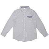 ボーイズ|ジュニア[ZERO-GRAVITY]襟付き長袖デニムシャツ|男の子|男児|子供用|(ブルー|ヒッコリー)全2種 140cm ヒッコリー