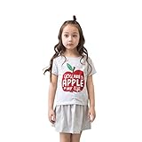 Karchi 可愛い 花柄Tシャツ+チュチュスカと 　セット　衣装　幼児　子供　女の子　かわいい　綿　服　Tシャツトップ　パンツ　上下セット　衣装　贈り物　 (5T)