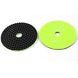 2個10センチメートル径30グリット大理石ダイヤモンド研磨パッドイエローグリーン