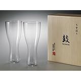 うすはりグラス　鼓　ガラス ビールグラス（ピルスナー）木箱2個セット