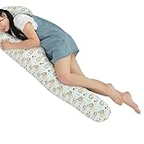 Nunubee お茶目な漫画 海馬型妊婦枕 妊婦抱き枕　授乳クッション 海馬型ビッグサイズ 多機能 ハグピロー 寝心地サポート枕 横寝 昼寝 トラベルクッション 母の日 160*30cm