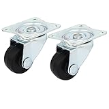 uxcell キャスターホイール　単一ホイール　ノンブレーキキャスター　シルバートーン　2個入り