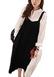 (リリィ) Lily マタニティ ジャンパースカート バック スリット 入り 妊婦 ゆったり 産前 産後 スカート (ブラック M)