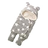 ベビー寝袋　暖かい　超柔らかい肌触り　プレゼントとして最適 (Ｌ, グレー)