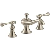 Wovierクロム/つや消しニッケル/ Oil Rubbed Bronzeウォーターフォール浴室シンク蛇口、2つハンドル3つ穴洗面所蛇口、Widespread Basinミキサータップ 8423