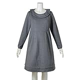 (ニッセン) nissen 【 マタニティ 授乳服 産前 産後 】 変わり編 ポンチ クラシカル ワンピース 授乳機能付き チャコールグレー杢 マタニティLL