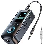 SETHDA Bluetooth 5.4 トランスミッター & レシーバー 3.5mm Aux ブルートゥース トランスミッター 一台四役 Bluetooth アダプタ BT 送信機+受信機 低遅延 ハンズフリー通話 車載スピーカー/テレビ/ヘッドセット/スピーカー/PC/ホームステレオなど適用 充電しながら使用可 サポートTFカード再生