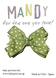 MANDY ベビー ヘアクリップ Baby Bows Moss Green with White Dot