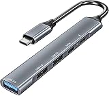 USB C ハブ 5ポート Type C USB3.1 Gen1 USB C-A変換アダプタ付き，USB 3.0 データ転送ポート+2