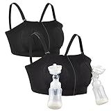 Momcozy 哺乳内衣 黑色+黑色 2个装 - M