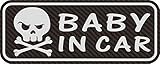 【1080-CFS12】BABY IN CARマグネット　カーボン仕様　反射タイプ　王冠