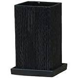 インテリアポット リップル ショートスクエアー ブラック □14cm 2個入り／植木鉢