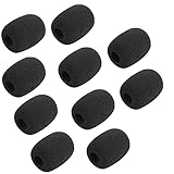 Geekria 10個セット 内径10mm ゲーミングヘッドセットマイクスポンジ ウィンドスクリーン ヘッドセット マイク インカム ピンマイク スポンジ 防風 雑音防止 ブラック