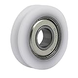 uxcell ベアリングプーリー 搬送ホイール スライド U溝 ナイロン ホワイト 35mmx10mmx9mm 2個入り