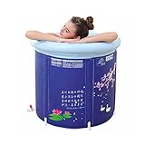 TIDLT バスタブ PVC素材 大人の太めの折り畳み式タブ 子供用浴槽 子供のおもちゃのバケツ 青 (色 : 青, サイズ さいず : M)
