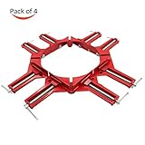 クランプ コーナー 90° 直角 マイター角 固定用 クランプ 4個 セット DIY 工具 木工 (赤 4個)