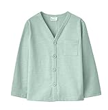 Plus Nao(プラスナオ) 子供用 カーディガン Ｖネック 長袖 シンプル 無地 男の子 女の子 キッズ ジュニア 100 110 120 130 140 150 160 ライトグリーン 110