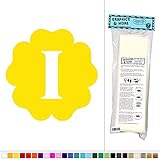 Letter I In Flower初期 – Fun Kids女の子ベビー部屋 – ビニールステッカーデカール壁アート装飾 イエロー 061116W5357_Yellow