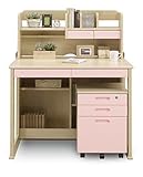 大川家具 関家具 学習デスク ナチュラル/ピンク 213496