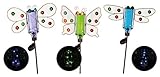 New Creative Bottle Butterfly Solar Powered Garden Stakes, Set of 3