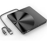 【2026革新型・高速USB3.0対応】 CD DVDドライブ 外付け 静音 DVDプレーヤー 外付けDVDドライブ USB3.0＆Type-C両接続 読取/書込可 CDプレーヤー バスパワー駆動 外付けCDドライブ 軽量 薄型 光学ドライブ 外付け CDドライブ Mac PC パソコン Windows11対応 Windows10/8/7XP 外付け CD DVD ドライブ