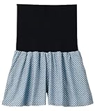 【 アウトレット 】 Angeliebe エンジェリーベ マタニティ フィット フレア ショート パンツ 妊婦服 ズボン 産前 産後 7号 ブルー × オフ 白