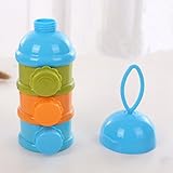 Mamimami Home ミルクケース 乳児粉ミルクケース 離乳食保存兼用 約4回分の粉ミルクを計りおき x3個独立側開口部 =14cm 多色選択