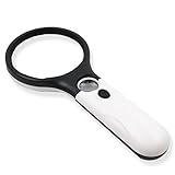 Avanti LEDライト付き 拡大鏡 ルーペ 天眼鏡 (3倍/45倍切替可能 3LED 単4電池仕様) 新聞 読書に