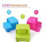 HANBUN 踏み台 子供 キッズ用 子供のスツール 厚い プラスチック スツール 踏み台 ステップ 2段 HM005 (GREEN)