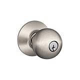 Schlage f51orb619オービットKeyedエントリノブ、サテンニッケル