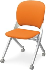 プラス ミーティングチェア Elarte MB-Q53S オレンジ 肘なし