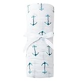 エイデンアンドアネイ おくるみ シングル classic swaddle ブランケット （カラー：marina） aden+anais [並行輸入品]