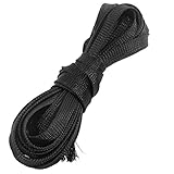 uxcell 編組スリーブ　ブラック　ナイロン　分離パイプ　幅15mm　長さ10M