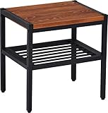 SINAPP 木製サイドテーブル pcデスク ナイトテーブル ベッド 天然木 40cm SIK2253