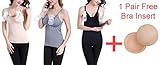 ソフトコットンHands Free授乳タンクトップPumpingキャミソールwith Inserts 3ピース US サイズ: L
