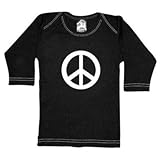 反乱インクベビー341ls612平和6-12月ブラックロングスリーブTシャツ