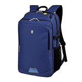 TMJJメンズレディース カジュアル　リュックサック　15-17インチPCバッグ　通学通勤　出張　アウトドア　登山用　旅行　トラバル　サイクリング　軽量　大容量　男女兼用 (S, ブルー(15インチ）