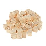 Lovoski 約50個セット　木製　立方体　10*10mm　タイル　積み木　ブロック 　DIY　　知育　 幼児教育 　　おもちゃ