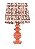 Urban Shop K636163 Porcelain Lamp with Tori Lamp Shade and CFL Bulb, Coral [並行輸入品]