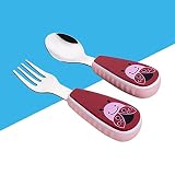 Xing Lin Children 's Cutlery Setベビースプーンステンレススチールスプーンフォークスーツベビーかわいい漫画、テントウムシ