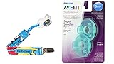 フィリップス Avent BPA フリー Soothie Soothie おしゃぶり 3ヶ月～(3m+)用 並行輸入品 グリーン 2個セット&BooginHead (ブーギンヘッド) Paci Gri